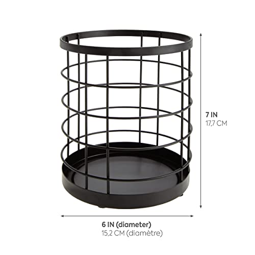Kitchen Crock Utensil Holder, Matte Black, Steel - view 2