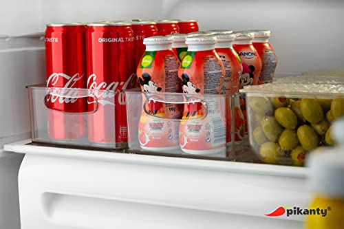 Clear Refrigerator Organizer Bin with Handles — 15 Inch Stackable Fridge and Pantry Storage Container for Snacks, Produce, Cans, Yogurt, Condiments, Dishwasher and Freezer Safe, Made in USA - view 6