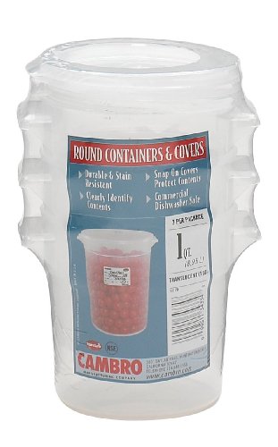 1-Quart Round Food-Storage Container with Lid, Set of 3