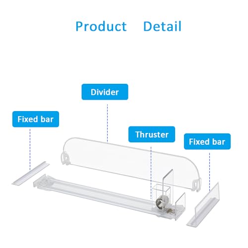 Refrigerator Soda Can Organizer with Automatic Pusher – Clear Drink Dispenser for Fridge, Adjustable Dividers, Holds 12–15 Cans – Beverage Pusher Tray for Pantry, Cabinet & Fridge Shelf Storage - view 3