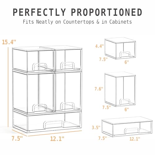 Baby Bottle Organizer, 5 Drawers Stackable Acrylic Storage - view 2