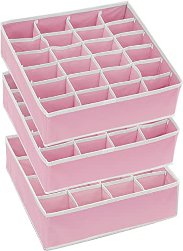 Sock Drawer Organizer, 3 Pack, Pink - view 5