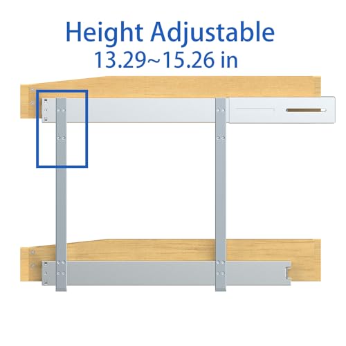 2 Tier Pull Out Cabinet Organizer, 20"W x 21"D Solid Wood Heavy-Duty Base Bottom Assembly Slide out Drawer Shel Cabinet Organization for Kitchen, Pantry, Bathroom - view 3