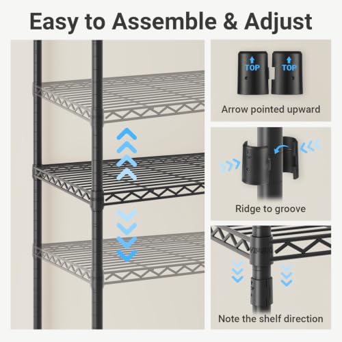 V50 Extra Large Closet System, Heavy Duty Clothes Rack, Black - view 4