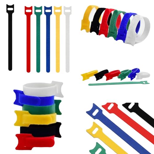 60 Pcs Reusable Fastener Straps - 6 Inch Cable Management Ties, Adjustable Hook & Loop Organizer Straps for Home, Office and Data Centers,Yellow - view 4
