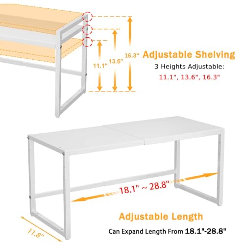 150 LBS Expandable Storage Shelves, Adjustable Metal Shelving Unit Rack - view 2