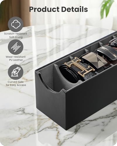 Belt Organizer for Closet, Belt Box & Storage Drawer -Black - view 6