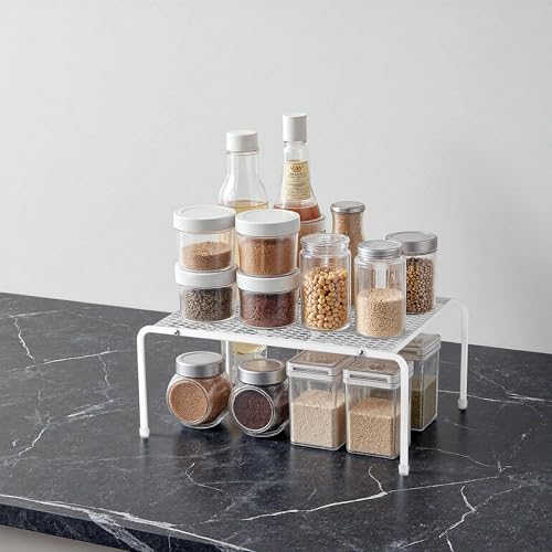 Kitchen Cupboard Organiser-2 Pack Metal Wire Storage Shelf Insert Rack for Kitchen Countertop, Pantry, Cabinet, Fridge - view 7