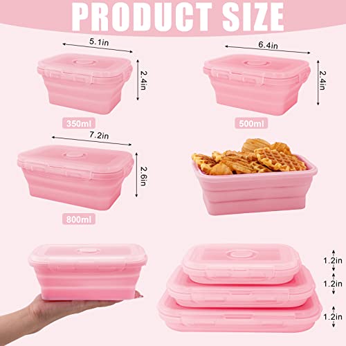 3 Set Silicone Food Storage Containers With Lids, Lunch Box - view 2