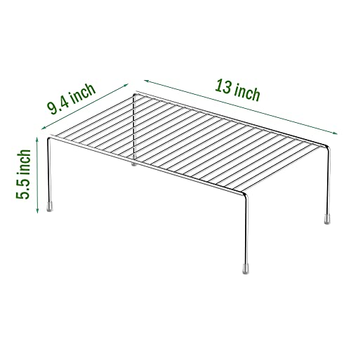 2 Pack Medium (13 x 9. 4 Inch) Cabinet Storage Shelf Rack, Rustproof Kitchen Counter and Cabinet Shelf, Storage Rack Organizer for Kitchen, Fridge, Cabinet, Bathroom, Chrome - view 3