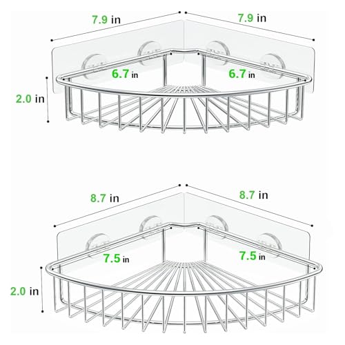 2-Pack Corner Shower Caddy, SUS304 Stainless Steel, Silver - view 2