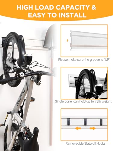 Slatwall Panels Garage Tool Organizer Wall Mount Garage Slat Wall Storage Systems, Bike Storage Rack Garage Organizers and Storage PVC Wall Panels Slat Wall Paneling - view 3