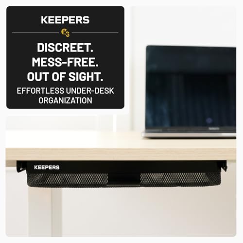 KEEPERS Anything Keeper – Compact 11x10 in Under Cabinet Pull-Down Basket, Hidden Steel Organizer for K-Cups, Spices & Small Items, Magnetic Close, Kitchen RV Desk – Black - view 4