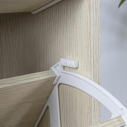 Shoe Rack in MDF Wood with 3 Doors Flip Shoe Storage Handles Double Depth Compact Size Slim 63 x 24 x 115 cm Space-Saving Home Entrance (Elm) - view 7