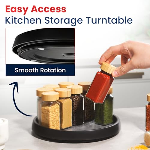 10 Inch Lazy Susan (Set of 4) - Non-Skid Turntable, Black - view 4