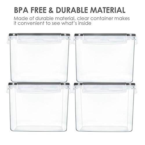 3.6L Food Storage Containers, 4 PCS, Black - view 5