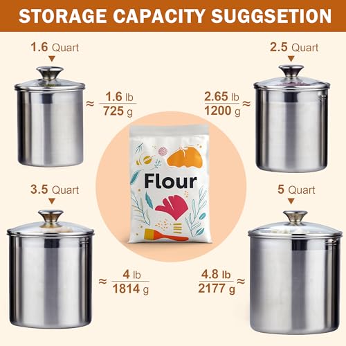 Large Stainless Steel Kitchen Canister Set for Countertop - view 3