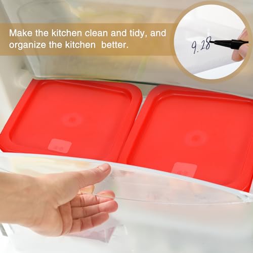 2 Pcs Square Clear Food Storage Container with Lid, Red, 6 Qt - view 5