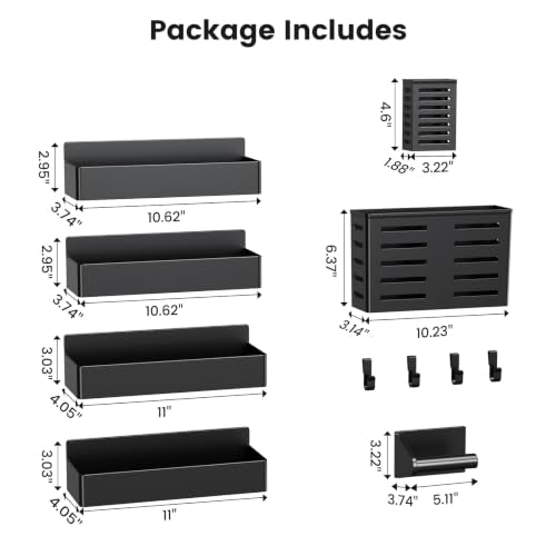 Magnetic Spice Rack for Refrigerator Black, 7 Pack - view 3