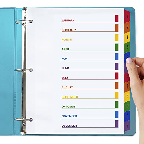 Monthly Dividers for 3 Ring Binder - (Set of 3), 8.5 x 11" Letter Size, Writable A-Z Tabs - Ideal for Organizing Paper at Work, School, or Home