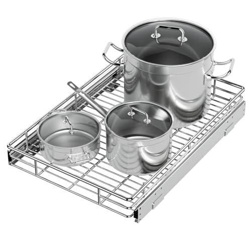 Pull Out Cabinet Organizer, 14.8” Slide Out Kitchen Organizers Storage