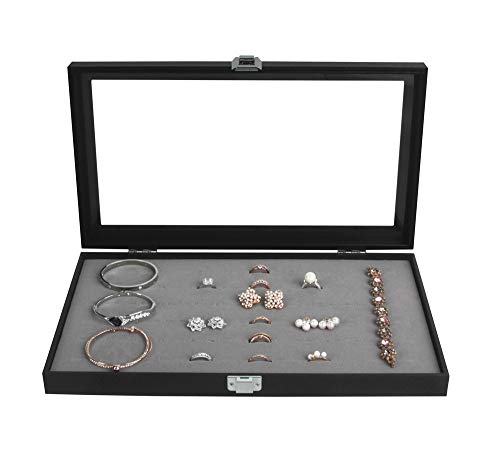 Ring Organizer - Versatile Ring Display Case and Ring Case - Perfect for Storing and Showcasing Multiple Rings - Elegant Ring Jewelry Box and Storage Solution (Gray Velvet) - MK248C - view 6