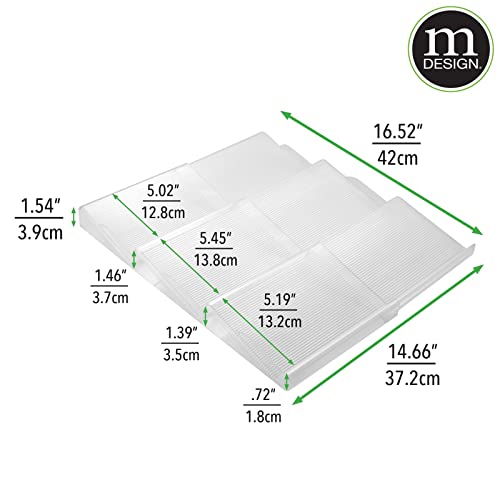 Expandable Plastic Deluxe Spice Rack, Drawer Organizer for Kitchen Cabinet Drawers, 3 Tier Slanted for Spice Jars, Food Seasoning Bottle Storage, Ligne Collection - Clear - view 7