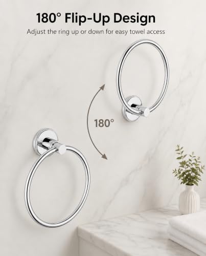 Towel Ring, Chrome Polished Hand Towel Holder for Bathroom, 1 Pack - view 4
