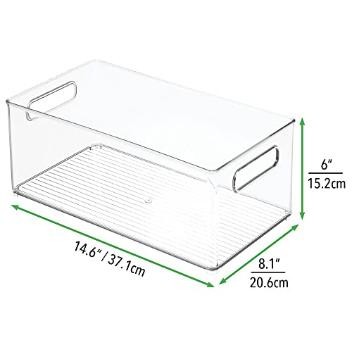 Deep Plastic Storage Organizer Container Bin, Game and Comic Organization for Cabinet, Cupboard, Playroom, Shelves, or Closet - Holds Video Games, Tablets, DVDs, Ligne Collection, Clear - view 5
