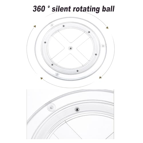 9.25 Inch Lazy Susan Turntable, Clear Plastic Spinning Organizer for Cabinet, Fridge, 360° Rotation, Easy to Clean, Kitchen, Bathroom, Vanity Countertop Storage Solution (Clear, 9.25inch 1 Tier) - view 3