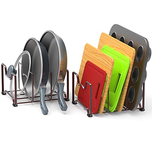 Cabinet Bakeware Organizer Rack Holder, 2 Pack, Bronze