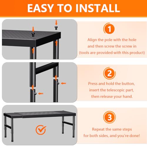 2 Pack Expandable adjustable stackable kitchen cabinet organizer,spice rack - view 3