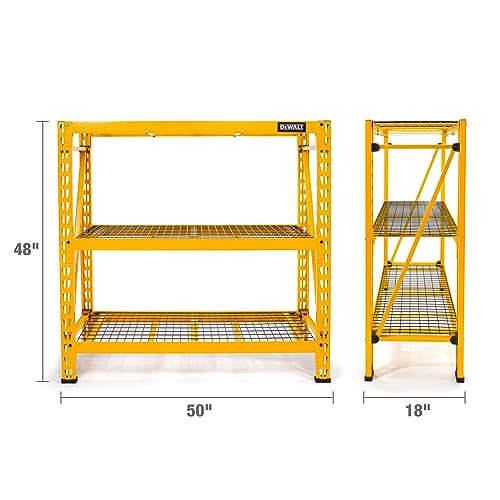 4-FOOT TALL, 3 SHELF STEEL WIRE DECK INDUSTRIAL STORAGE RACK - view 3
