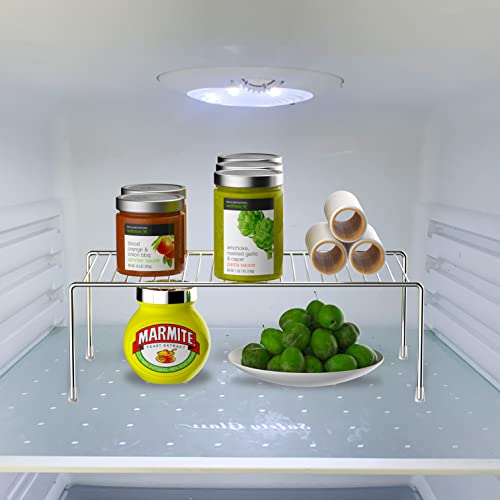 2 Pack Medium (13 x 9. 4 Inch) Cabinet Storage Shelf Rack, Rustproof Kitchen Counter and Cabinet Shelf, Storage Rack Organizer for Kitchen, Fridge, Cabinet, Bathroom, Chrome - view 4