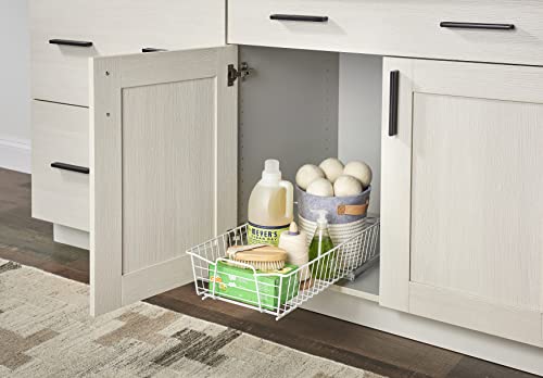 Pull Out Cabinet Organizer, Heavy Duty, Slide Out Pantry Shelves Drawers for Kitchen, Bathroom, 5.25" H x 11.13" W x 20" D, White - view 2