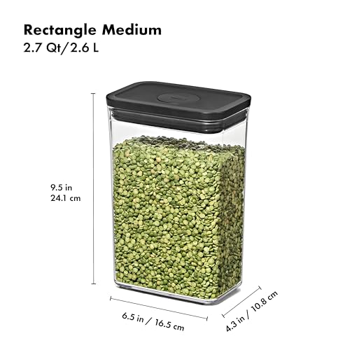 Good Grips POP Container — Rectangle Medium — 2.7 Qt / 2.6 L — Matte Black, Organization and Storage Solution - view 7
