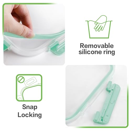 8-Pack 36oz Large Glass Meal Prep Containers with Leak Proof Snap-Lock Lids - view 3