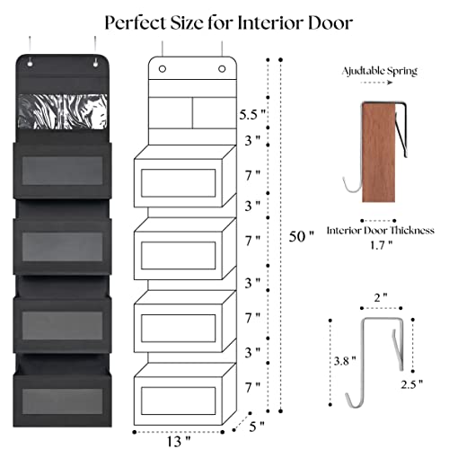 GCreation Over Door Organizer for Bedroom Bathroom Pantry, 5 Shelf Black - view 2