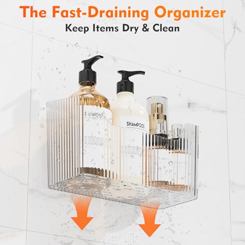 2 Pack Adhesive Storage Cabinet Door Caddy Organizer,Stackable Clear Plastic Storage Organizer Adhesive Hanging Bin for Bathroom, Kitchen,Pantry - view 4