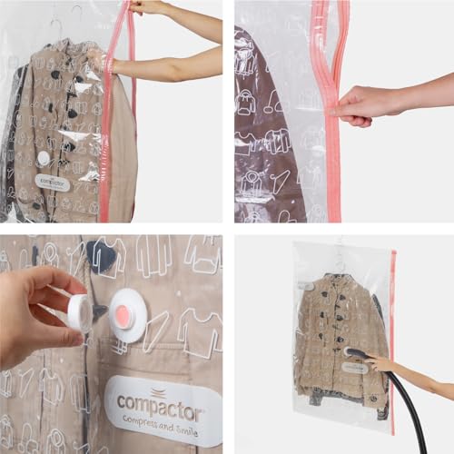 Aspispace Set of 4 Vacuum Compression Bags - Medium/Large Sizes, Transparent, Space-Saving Storage Solution - view 4