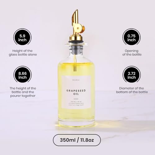Premium Olive Oil Dispenser Bottles for Kitchen with Pourer - Oil and Vinegar Dispenser Set, Glass Dispenser for Kitchen, Dispenser Bottle of 350ml - Set of 2 - view 4