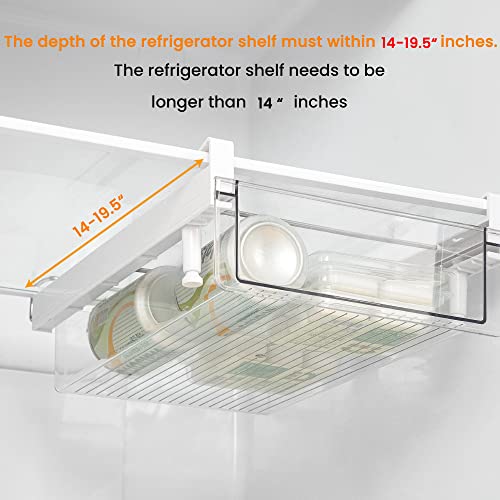 Large Refrigerator Drawer with Removable 28 Grid Egg Tray, Clear Egg Drawer for Fridge Organizer Bins, Fridge Storage Container Under Shelf Holder for Fruit,Vegetable,Meat,Cheese - view 6