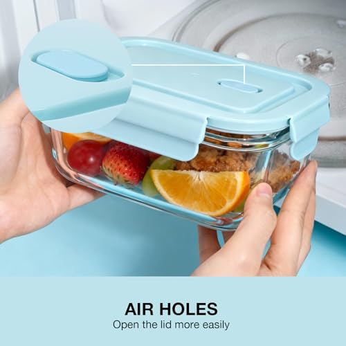 5Pack (32oz-3 Compartments with Lunch Bag) Glass Food Storage Containers with Lids for Kitchen Meal Prep, Fridge Organization, Lunch Box - view 6