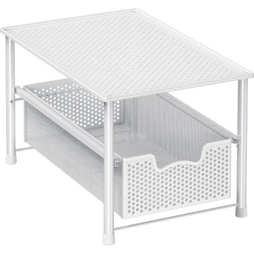 Stackable Under Sink Sliding Basket Drawer, Silver - view 6