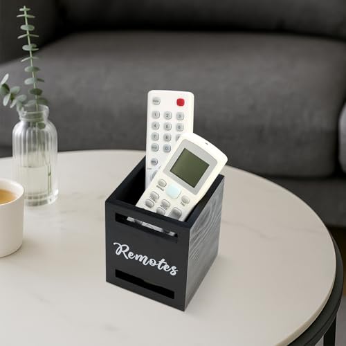 Black Wooden Table Remote Holder Wall Mount Nightstand TV Controller Caddy - view 6