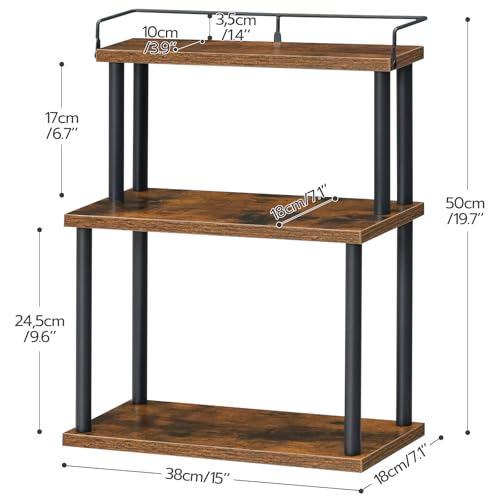 Kitchen Countertop Organizer, Moveable Corner Shelf, Desktop Storage Organizer for Countertop, Office Desk, Living Room, Rustic Brown and Black BF02TL01 - view 5