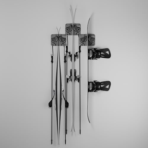 OG Ski & Snowboard Wall Mount Rack Holder, Carbon, 3-Pack - view 2