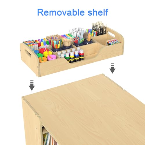 Kids Art Table and 2 Chairs with Storage, Ages 8-12, 47 x 30 Inch - view 5