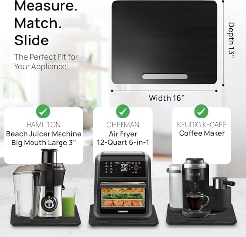 Appliance Slider, Sliding Tray for Coffee Maker, 16x13 in, Black - view 5