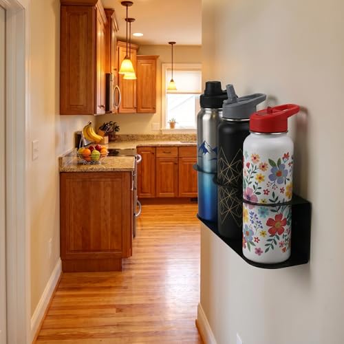 Spray Bottle Holder Wall Mount, 3-Slot Heavy Duty Steel Organizer for Cleaning Supplies and Spray Cans, Garage Storage and Home Organization, Easy Install - view 7